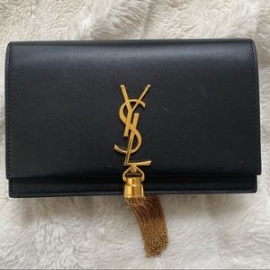 XS Kate YSL Monogram Grain de Poudre Wall on Chain